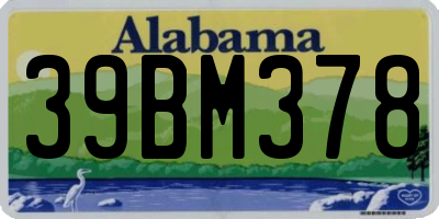 AL license plate 39BM378