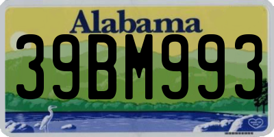 AL license plate 39BM993