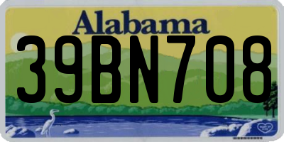 AL license plate 39BN708