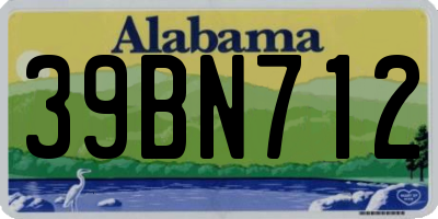 AL license plate 39BN712