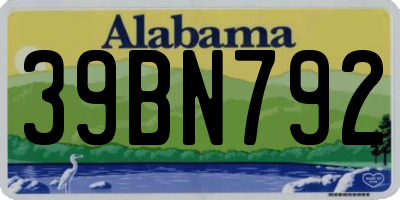 AL license plate 39BN792