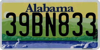 AL license plate 39BN833