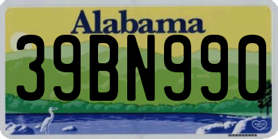AL license plate 39BN990