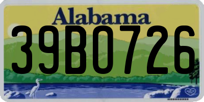 AL license plate 39BO726