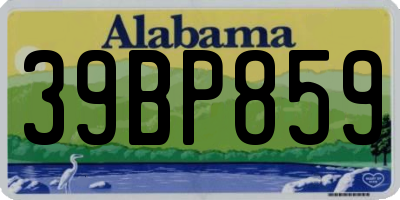 AL license plate 39BP859