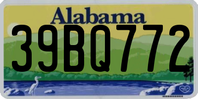 AL license plate 39BQ772