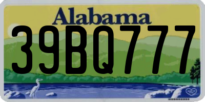 AL license plate 39BQ777