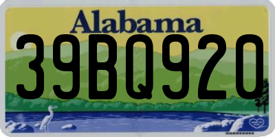 AL license plate 39BQ920