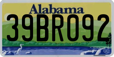 AL license plate 39BR092