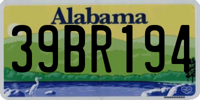 AL license plate 39BR194