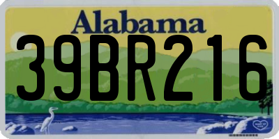 AL license plate 39BR216