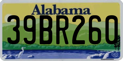 AL license plate 39BR260