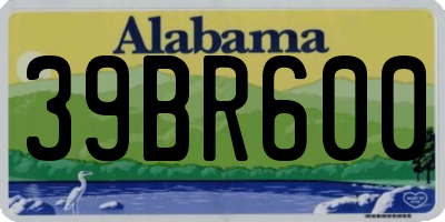 AL license plate 39BR600
