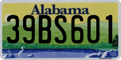 AL license plate 39BS601