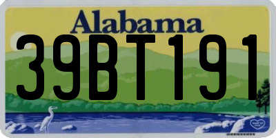 AL license plate 39BT191