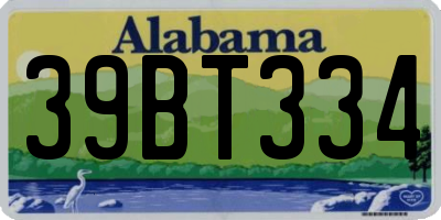 AL license plate 39BT334