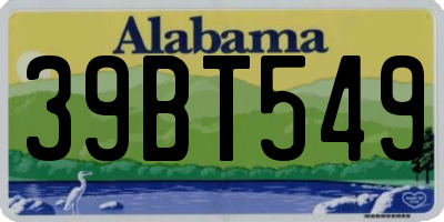 AL license plate 39BT549