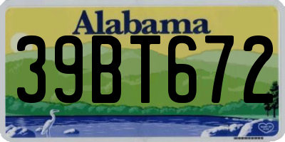 AL license plate 39BT672