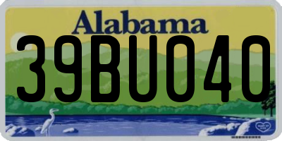 AL license plate 39BU040