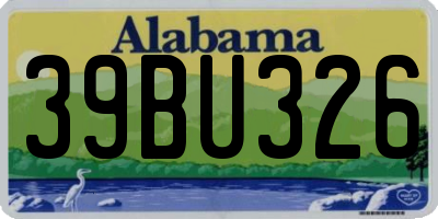 AL license plate 39BU326