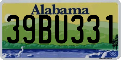 AL license plate 39BU331