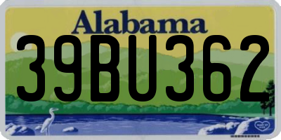 AL license plate 39BU362