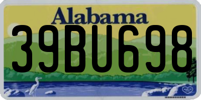 AL license plate 39BU698