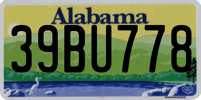 AL license plate 39BU778