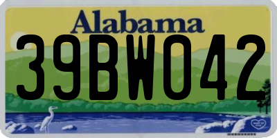 AL license plate 39BW042