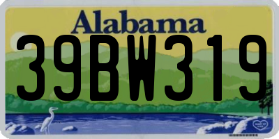 AL license plate 39BW319