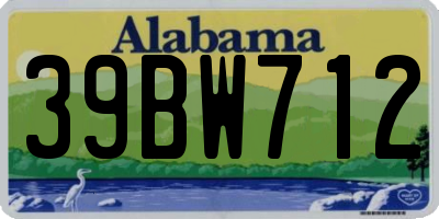 AL license plate 39BW712