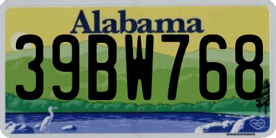 AL license plate 39BW768