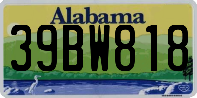 AL license plate 39BW818