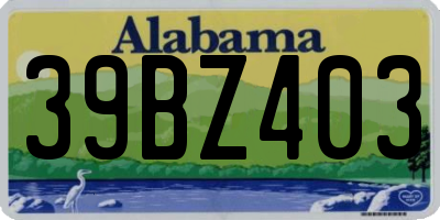 AL license plate 39BZ403