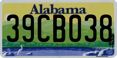AL license plate 39CB038