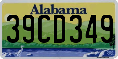 AL license plate 39CD349
