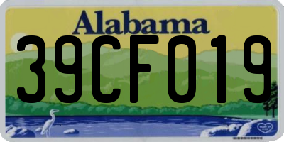 AL license plate 39CF019
