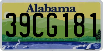 AL license plate 39CG181