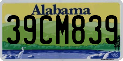 AL license plate 39CM839