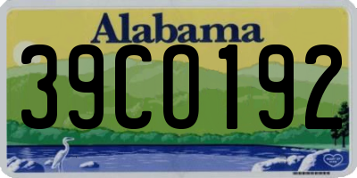 AL license plate 39CO192
