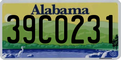 AL license plate 39CO231