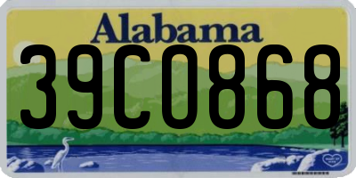 AL license plate 39CO868