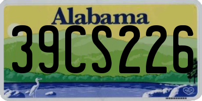 AL license plate 39CS226