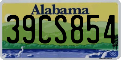 AL license plate 39CS854