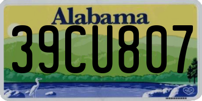 AL license plate 39CU807