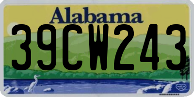 AL license plate 39CW243