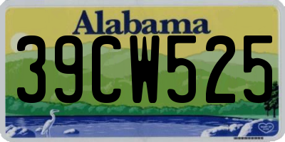 AL license plate 39CW525