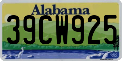 AL license plate 39CW925