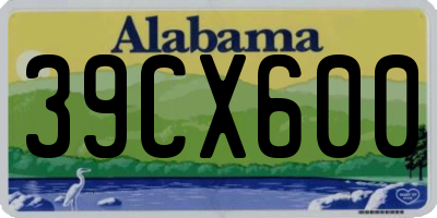 AL license plate 39CX600