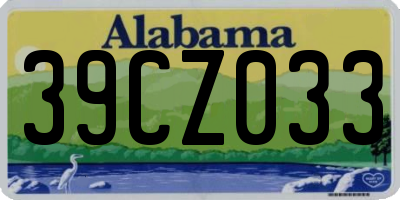AL license plate 39CZ033